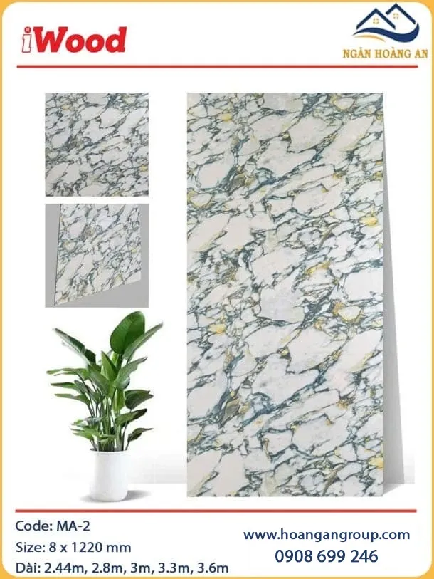 Tấm Ốp Sợi Than Tre Đa Năng Vân Đá iWood MA-2 Tấm Ốp Sợi Than Tre Đa Năng Vân Đá iWood MA-2