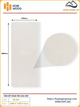 Tấm Ốp Sợi Than Tre Đa Năng Vân Vải Hobiwood HB 405