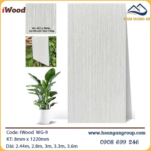 Tấm Ốp Sợi Than Tre iWood Vân Gỗ WG - 9 