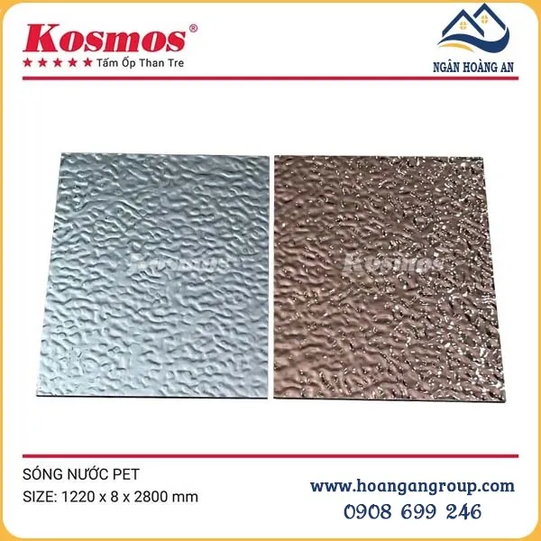 Tấm Ốp Sợi Than Tre Kosmos Vân Sóng Nước PET