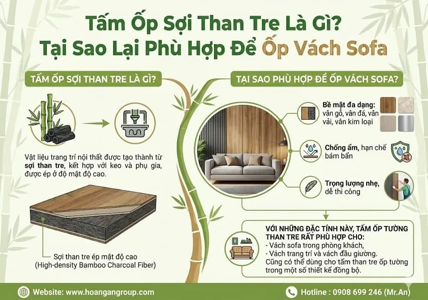 Tấm Ốp Sợi Than Tre Là Gì? Tại Sao Lại Phù Hợp Để Ốp Vách Sofa