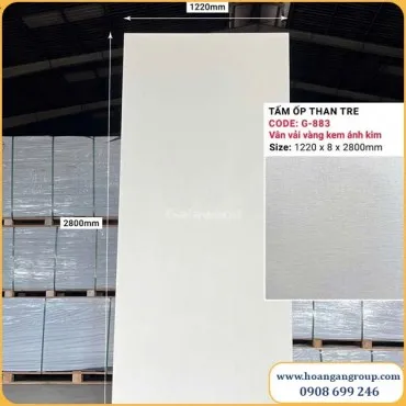 Tấm Ốp Than Tre Vân Vải Vàng Kem Galawood G-883