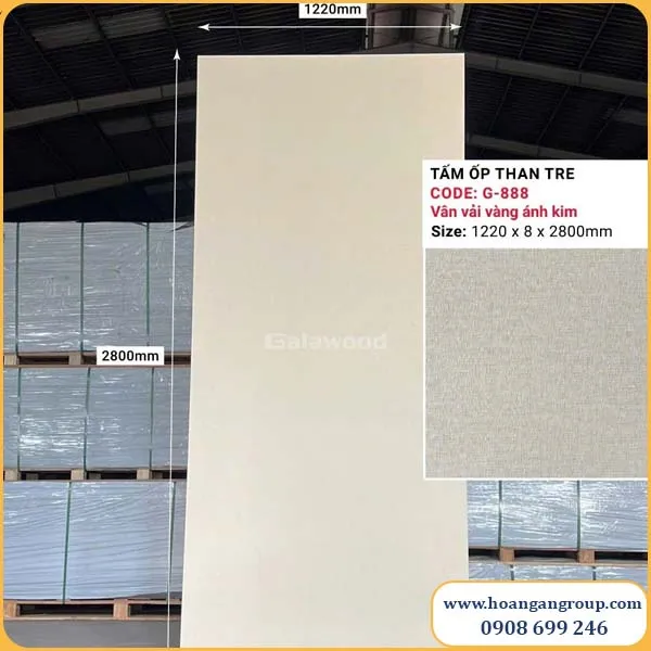 Tấm Ốp Than Tre Vân Vải Vàng Galawood G-888