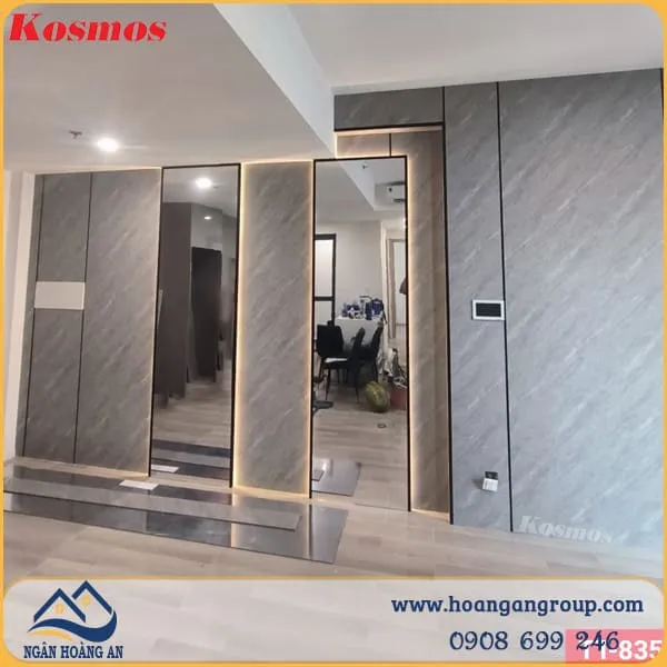 Tấm Ốp Than Tre Kosmos Vân Xi Măng TT-835 Tấm Ốp Than Tre Kosmos Vân Xi Măng TT-835