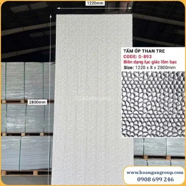 Tấm Ốp Than Tre Biên Dạng Lục Giác Lõm Bạc Galawood G-893