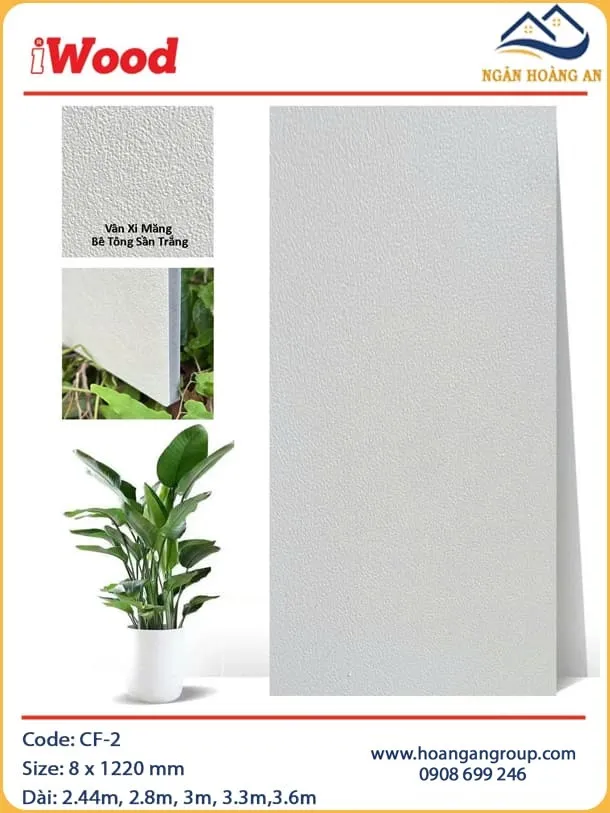 Tấm Than Tre Giả Vân Xi Măng Bê Tông iWood CF-2