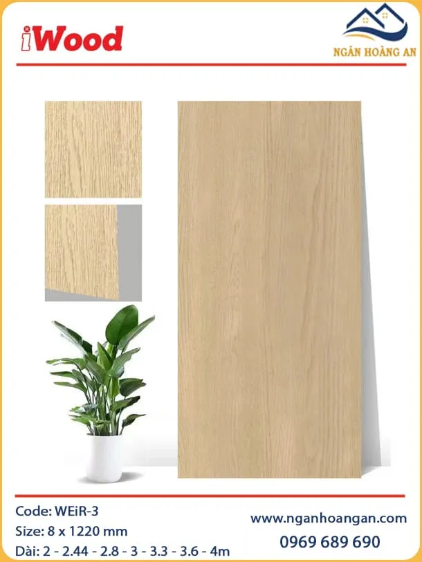 Tấm Ốp Sợi Than Tre Vân Gỗ iWood WEiR-3