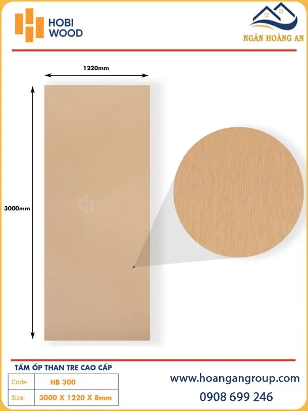 Tấm Ốp Trần Than Tre Đa Năng Kim Loại Hobiwood HB 300 Tấm Ốp Trần Than Tre Đa Năng Kim Loại Hobiwood HB 300