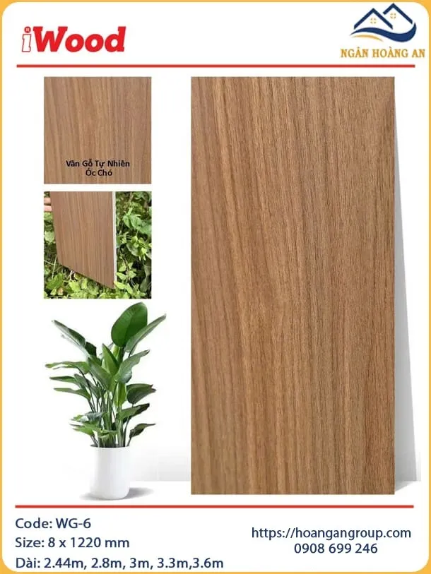 Tấm Than Tre Đa Năng Vân Gỗ Tự Nhiên Ốc Chó iWood WG-6 Tấm Than Tre Đa Năng Vân Gỗ Tự Nhiên Ốc Chó iWood WG-6