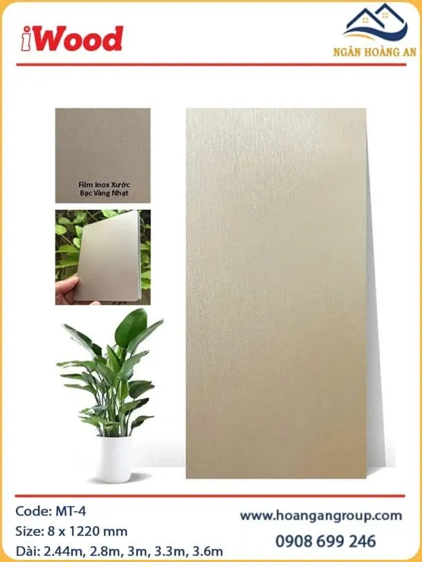 Tấm Ốp Than Tre Đa Năng Vân Kim Loại iWood MT-4 Tấm Ốp Than Tre Đa Năng Vân Kim Loại iWood MT-4