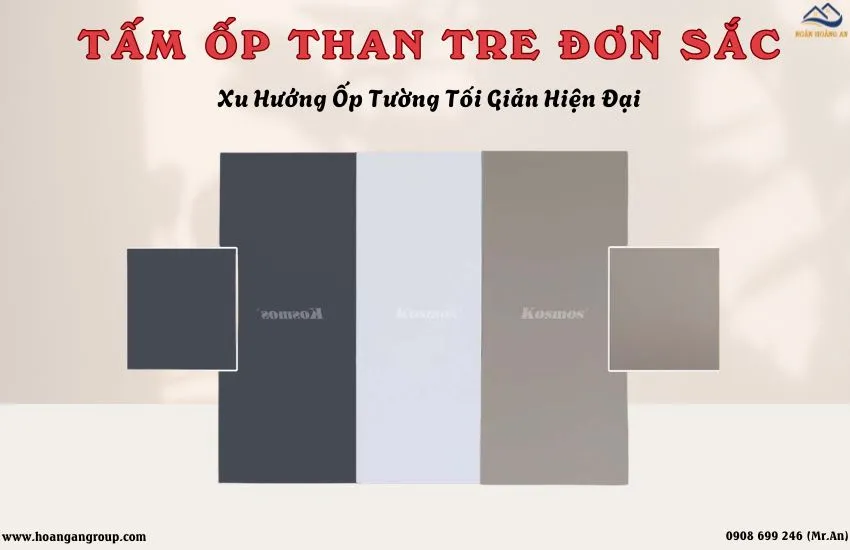 Tấm Ốp Than Tre Đơn Sắc – Xu Hướng Ốp Tường Tối Giản Hiện Đại