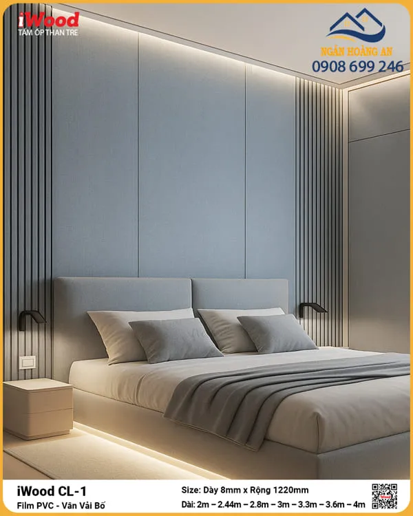 Tấm Ốp Than Tre iWood CL-1 Vân Vải Độ Dày Đa Dạng