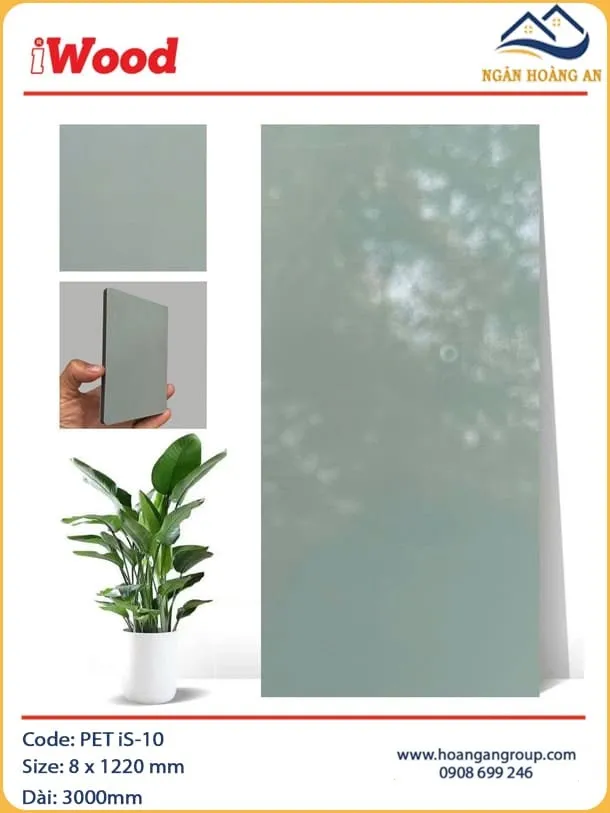 Tấm Ốp Tường Sợi Than Tre Phủ PET iWood iS-10