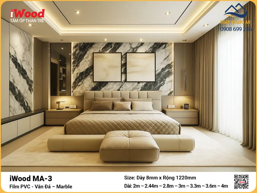 Tấm Ốp Than Tre iWood MA-3 Ốp Vách Đầu Giường