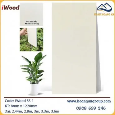Tấm Ốp Đa Năng Sợi Than Tre Đơn Sắc Iwood SS-1
