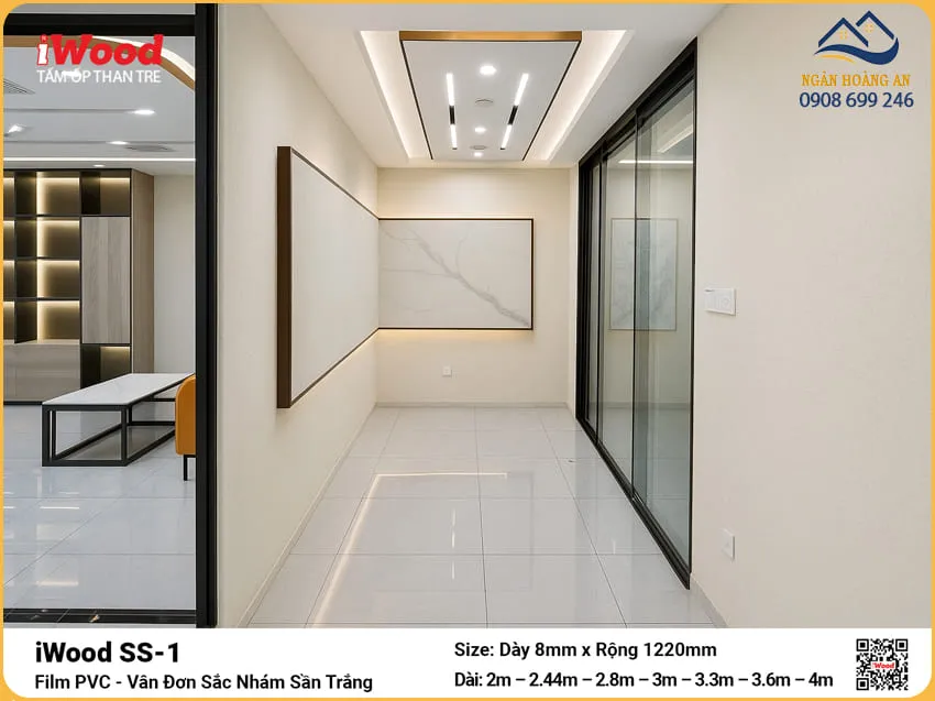 Tấm Ốp Than Tre iWood SS-1 Trắng Ốp Tường Nội Thất Tấm Ốp Than Tre iWood SS-1 Trắng Ốp Tường Nội Thất