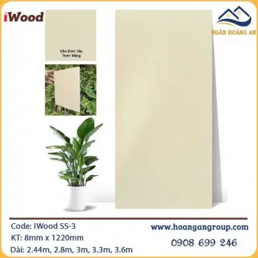 Tấm Ốp Đa Năng Sợi Than Tre Đơn Sắc Iwood SS-3