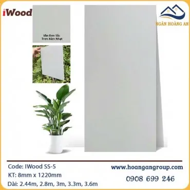 Tấm Ốp Đa Năng Sợi Than Tre Đơn Sắc Iwood SS-5