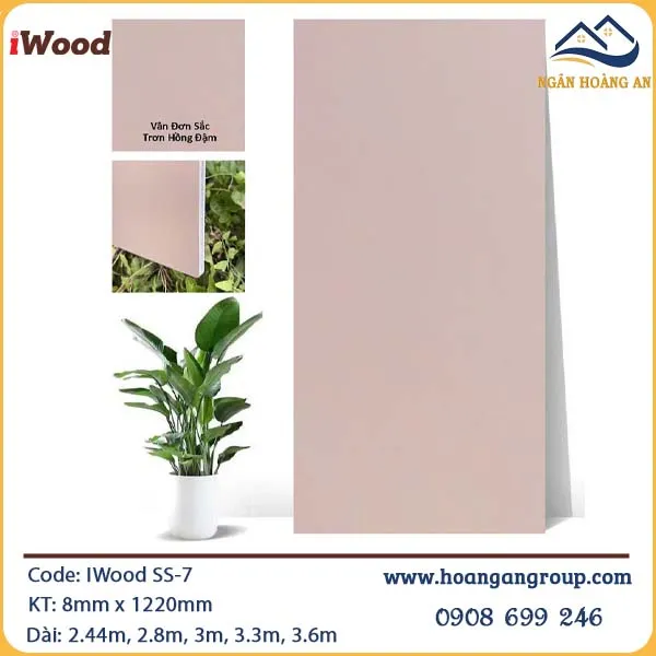 Tấm Ốp Than Tre IWood Vân Đơn Sắc SS-7