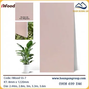 Tấm Ốp Đa Năng Sợi Than Tre Đơn Sắc Iwood SS-7
