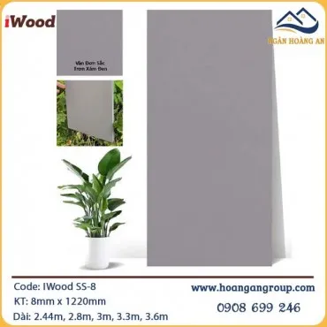 Tấm Ốp Đa Năng Sợi Than Tre Đơn Sắc Iwood SS-8