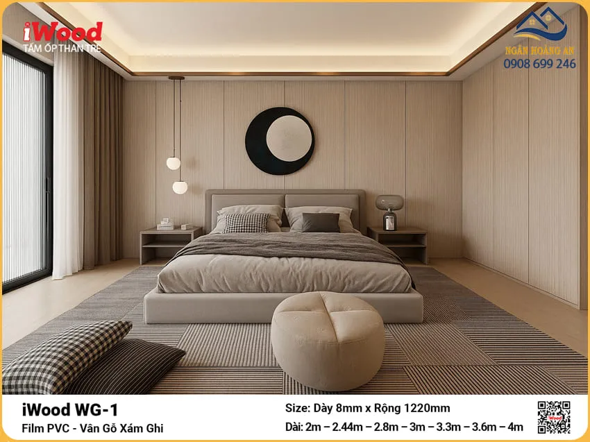 Tấm Ốp Than Tre iWood WG-1 Vân Gỗ Sồi Độ Dày Đa Dạng