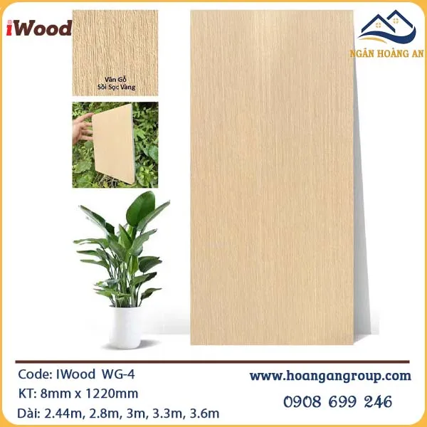 Tấm Ốp Than Tre IWood Vân Gỗ WG-4 Tấm Ốp Than Tre IWood Vân Gỗ WG-4