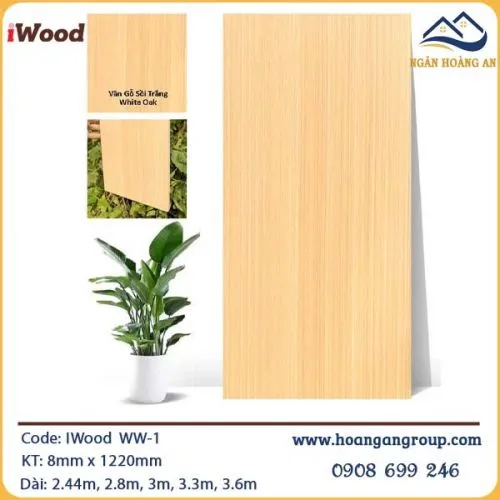 Tấm Ốp Đa Năng Sợi Than Tre Vân Gỗ Chống Xước Iwood WW-1