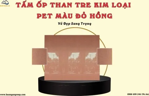 Tấm Ốp Than Tre Kim Loại PET Màu Đỏ Hồng – Vẻ Đẹp Sang Trọng