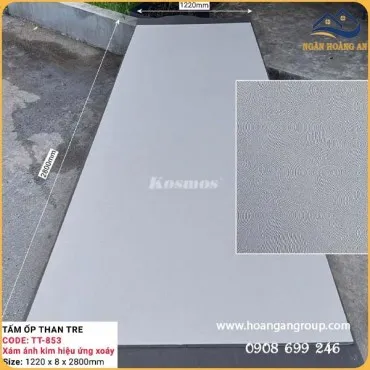 Tấm Ốp Than Tre Kosmos TT-853 Xám Vân Hiệu Ứng Xoáy