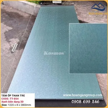Tấm Ốp Than Tre Kosmos TT-854 Xanh Biến Dạng 3D