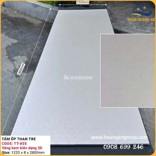 Tấm Ốp Than Tre Kosmos TT-855 Vàng Kem Biến Dạng 3D