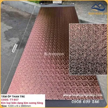 Tấm Ốp Than Tre Kosmos TT-857 Kim Loại Biến Dạng Kim Cương