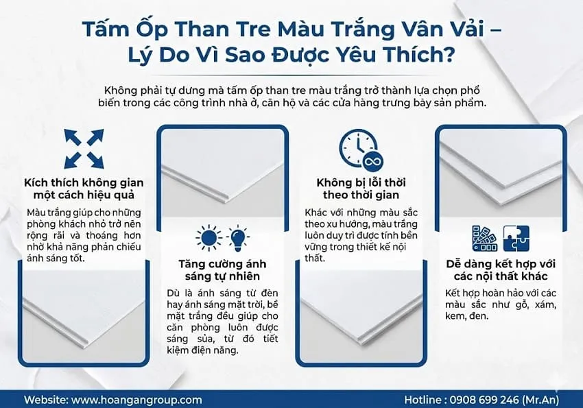 Tấm Ốp Than Tre Màu Trắng Vân Vải – Lý Do Vì Sao Được Yêu Thích?