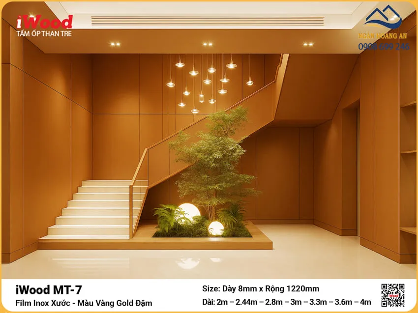 Tấm Ốp Than Tre MT-7 iWood Vàng Gold Đậm Cắt Theo Yêu Cầu Tấm Ốp Than Tre MT-7 iWood Vàng Gold Đậm Cắt Theo Yêu Cầu