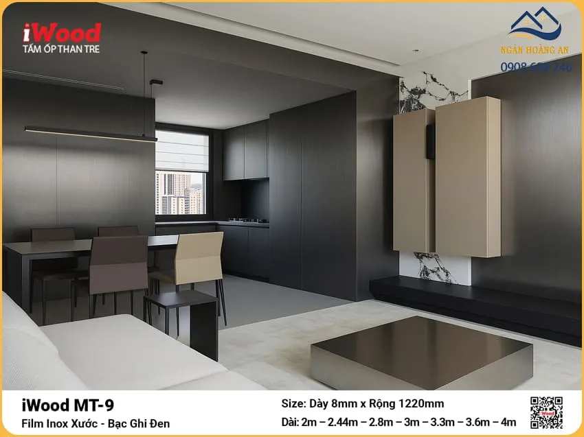 Tấm Ốp Than Tre MT-9 Kim Loại Xước Lý Tưởng Ốp Tường