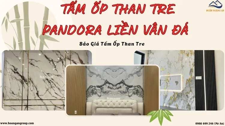 Tấm Ốp Than Tre Pandora Liền Vân Đá – Báo Giá Tấm Ốp Than Tre 