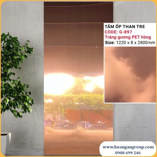 Tấm Ốp Than Tre Tráng Gương Bạc Kim Galawood G-897 Tấm Ốp Than Tre Tráng Gương Bạc Kim Galawood G-897