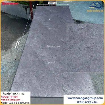 Tấm Ốp Than Tre 5mm Kosmos Vân Bê Tông TT-534