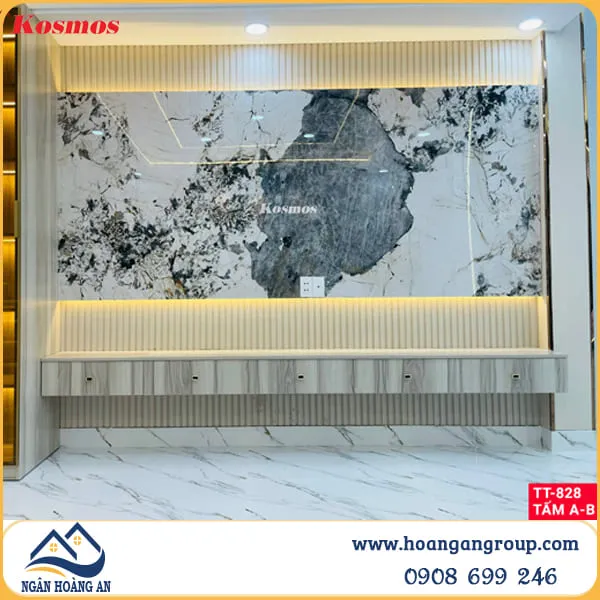 Tấm Ốp Than Tre Vân Đá Pandora Kosmos TT-828 Tại Nhà Bè TPHCM Tấm Ốp Than Tre Vân Đá Pandora Kosmos TT-828 Tại Nhà Bè TPHCM