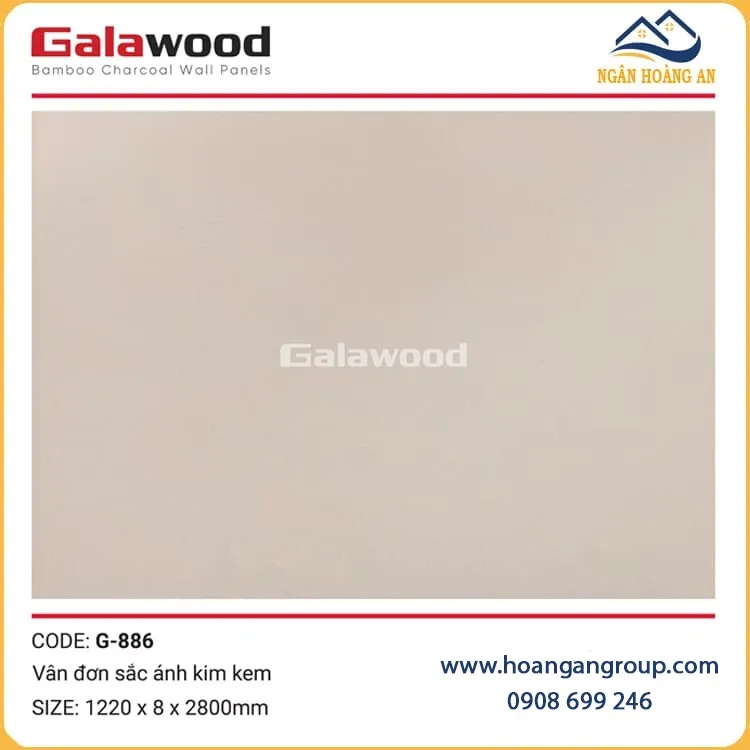 Tấm Ốp Than tre Vân Đơn Sắc Ánh Kim Galawood G-886