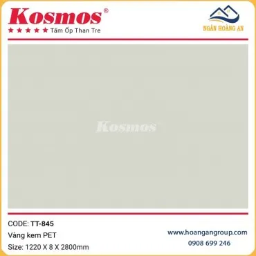 Tấm Ốp Than Tre Vân Đơn Sắc Vàng Kem PET Kosmos TT-845