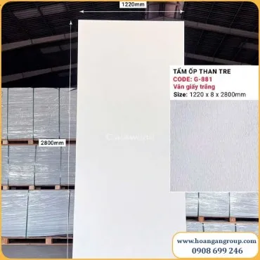 Tấm Ốp Đa Năng Than Tre Vân Giấy Trắng Galawood G-881