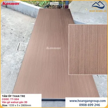 Tấm Ốp Đa Năng Sợi Than Tre Kosmos 5mm Vân Gỗ TT-504