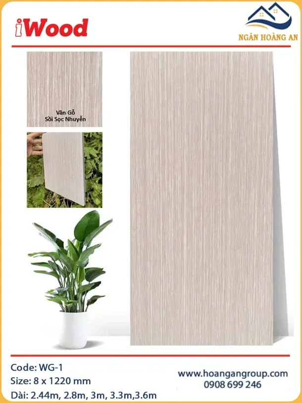 Tấm Ốp Than Tre Giả Vân Gỗ Sồi Sọc Nhuyễn iWood WG-1 Tấm Ốp Than Tre Giả Vân Gỗ Sồi Sọc Nhuyễn iWood WG-1
