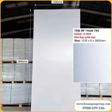 Tấm Ốp Than Tre Kim Loại Xước Bạc Galawood G-890