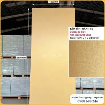 Tấm Ốp Than Tre Kim Loại Xước Vàng Galawood G-891