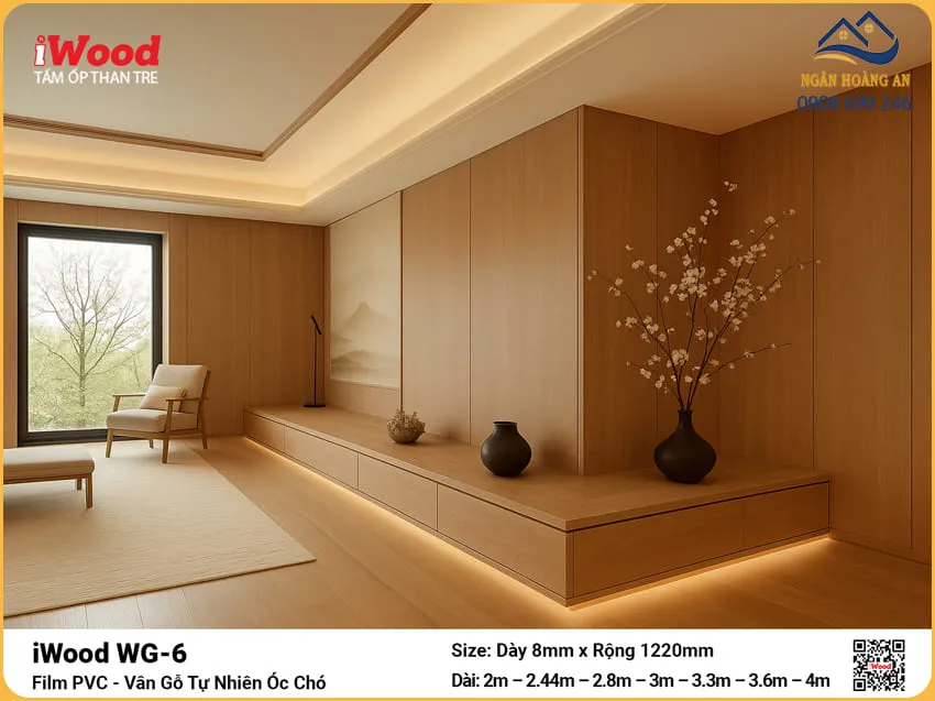Tấm Ốp Than Tre WG-6 Vân Óc Chó Cắt Theo Yêu Cầu