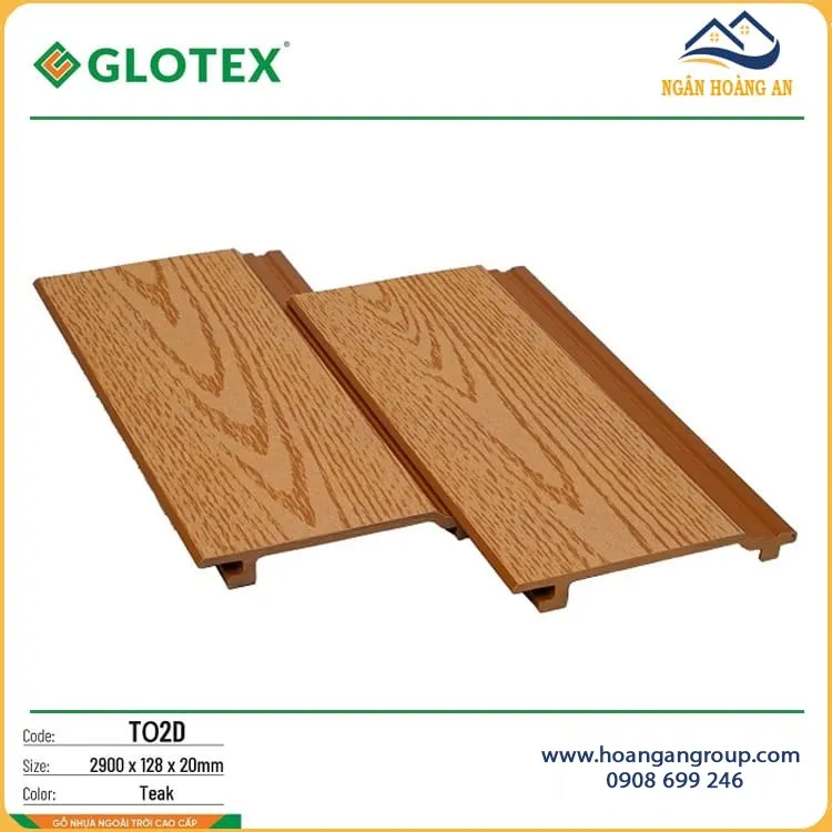 Tấm Ốp Trần Gỗ Nhựa Ngoài Trời Glotex TO2D Teak Tấm Ốp Trần Gỗ Nhựa Ngoài Trời Glotex TO2D Teak