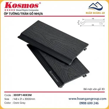 Ốp Tường Trần Ngoài Trời Kosmos 3DOP148X3M Dark Grey Dài 3m